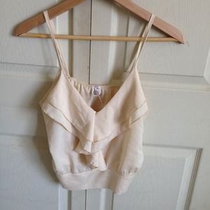 Cream crop tank top