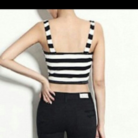 [Final price]_stripped crop top - Picture 2 of 4