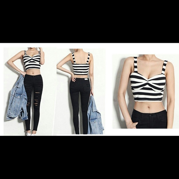[Final price]_stripped crop top - Picture 4 of 4