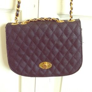 Black quilted cross body bag