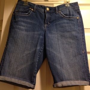 Knee length jean shorts