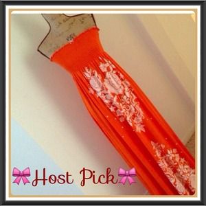 🌺Cute bright orange Maxi  🌺🎉HOST PICK🎉SOLD🎉