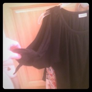 Black DKNY "Cold Shoulder" Top