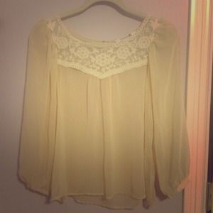 Forever 21 cream with white detail top