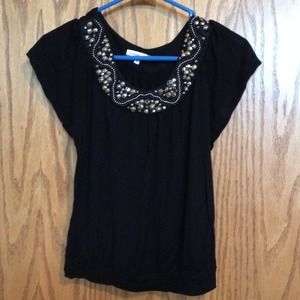 Black and beaded top