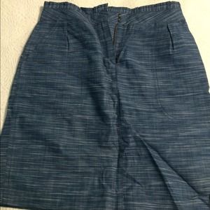 J Crew Indigo Paperbag Waist Skirt