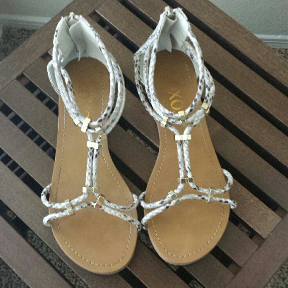 Faux snake skin sandals