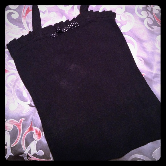 Knit black halter top