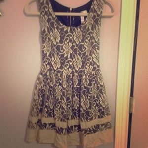 SOLD Cream and black floral dress