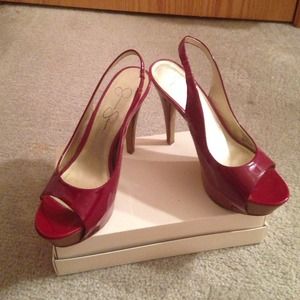 J. Sims red sling back heels!