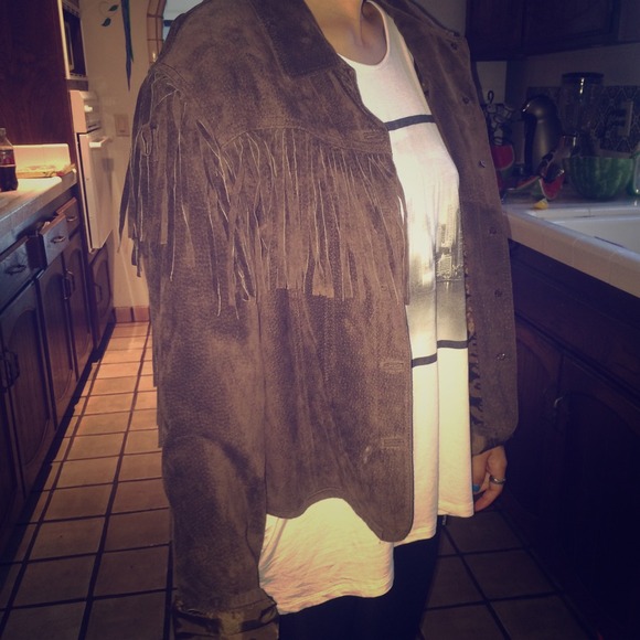 100% Leather fringe jacket by Live A Little
