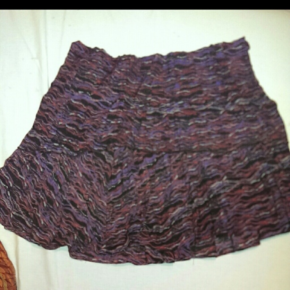 Purple ruffled mini skirt