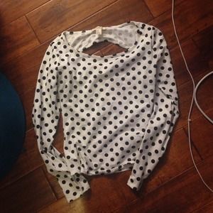 White polka dot long sleeve