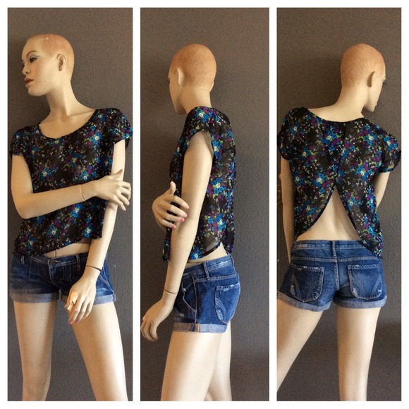 🚫SOLD💗 Sheer Chiffon top with open back 💗 - Picture 4 of 4