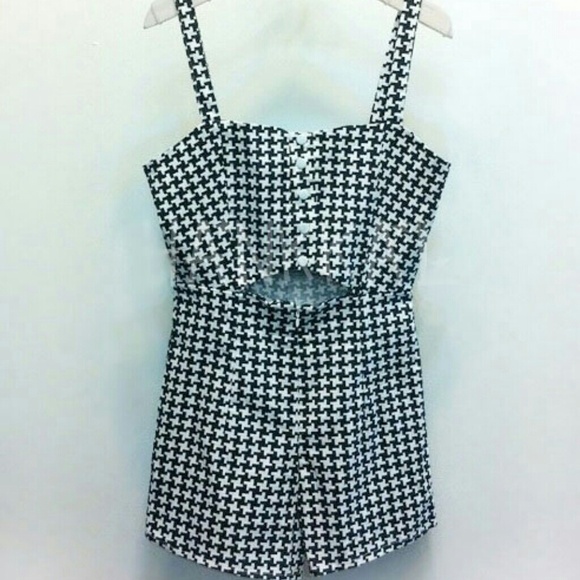 [Final price!]checked cropped top jumpsuit - Picture 3 of 3