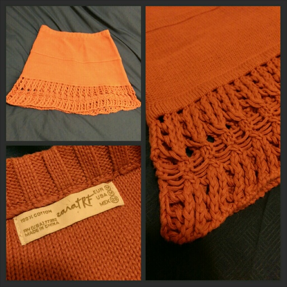 Zara pink knitted mini skirt