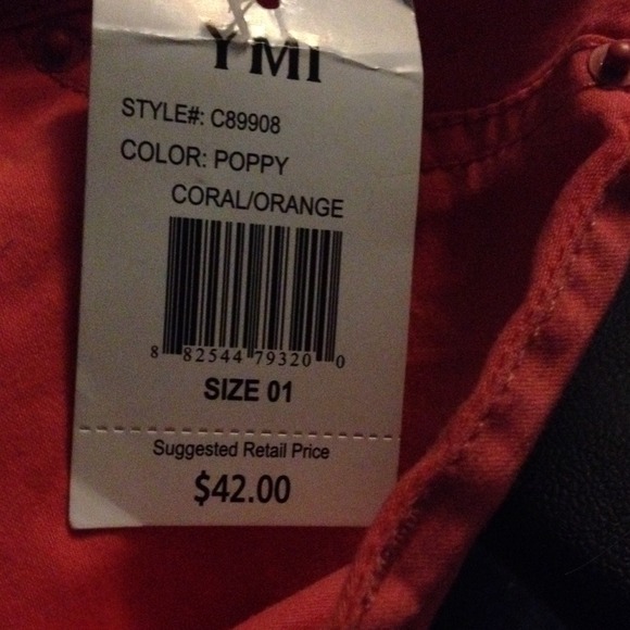 coral / orange capris / long shorts - Picture 2 of 2