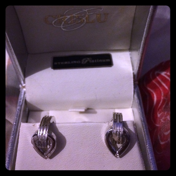 Sterling platinum earrings