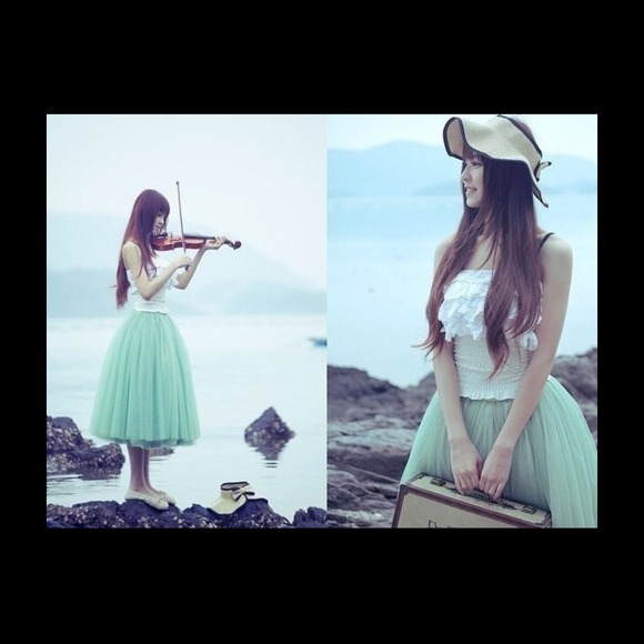 Mint Tulle Skirt