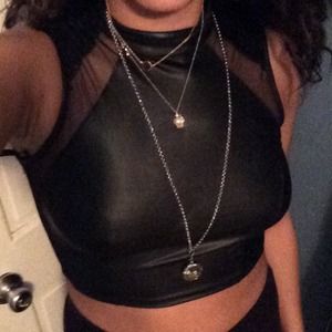 Faux leather crop top Faux leather crop top