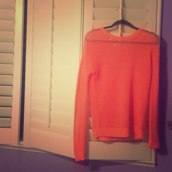 Forever 21 orange see through sweater top