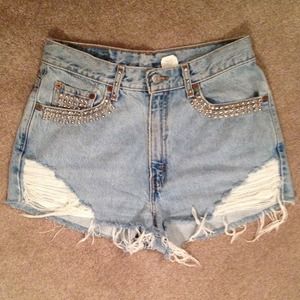Studded/Destroyed High Waisted Levi's