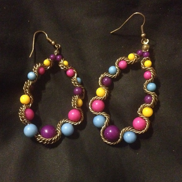 Beautiful multi-colored beaded earrings