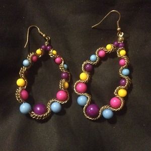 Beautiful multi-colored beaded earrings