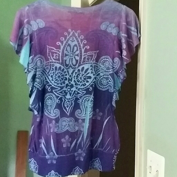 Beautiful blue & violet top - Picture 2 of 2