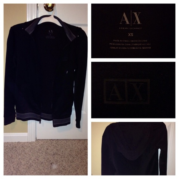Black AX sports jacket with hood.