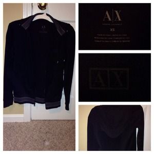 Black AX sports jacket with hood.