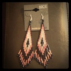 😃Sold on Vinted😃 Black,Silver and coral earrings