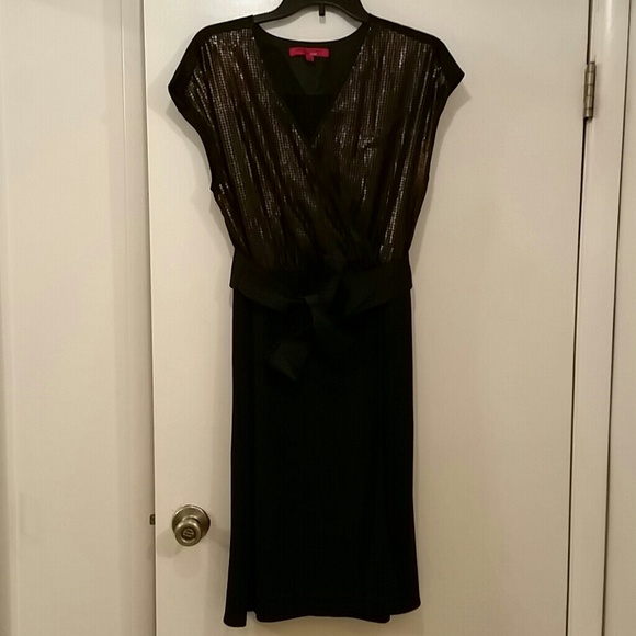 Narciso Rodriguez sequined bodice faux wrap dress - Picture 2 of 2