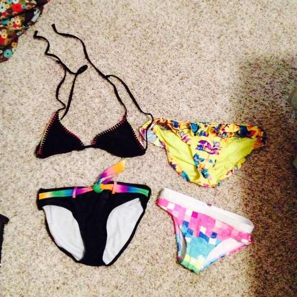 Some bathing suit bottoms and a top