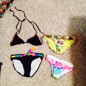 Some bathing suit bottoms and a top