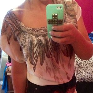 Feather top- never worn