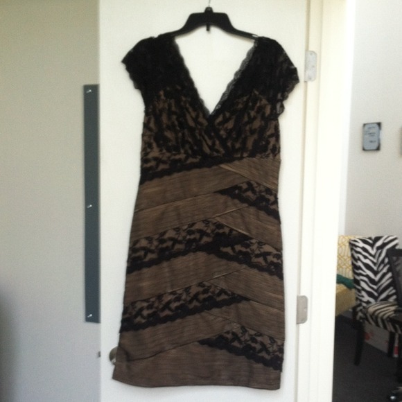 Black and Tan cocktail dress