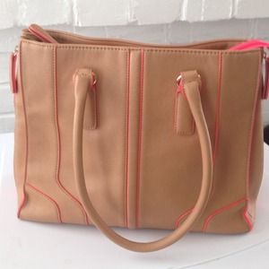 ALDO HANDBAG! Tan and bright coral 😍😍😍