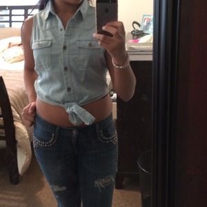 Denim crop top