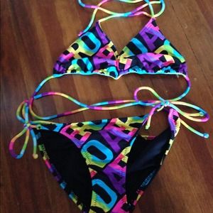 Rainbow print bikini