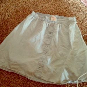 Vintage inspired denim button stretch skirt