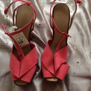 Zara color block platform heel shoe