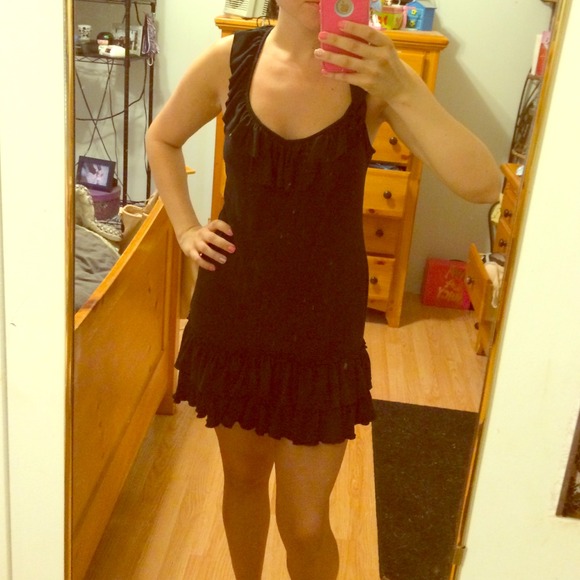 Black ruffle dress