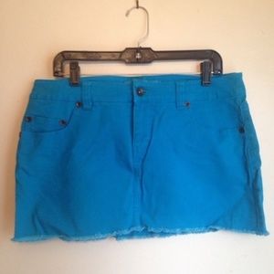 Blue cutoff miniskirt