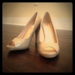 New nude Nine West peep toe pump!