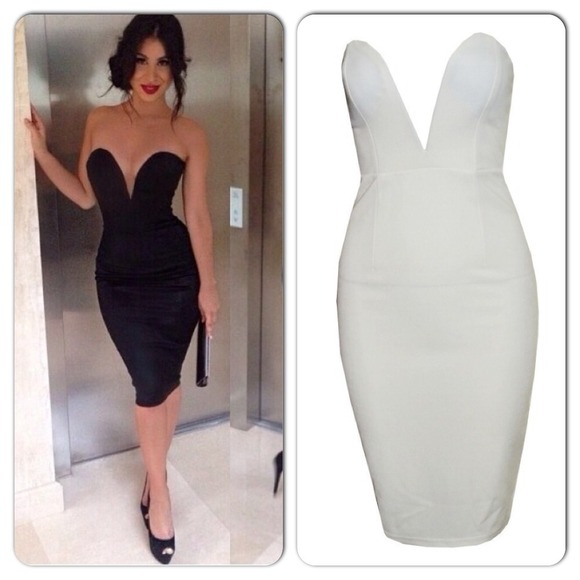 Black low cut dress