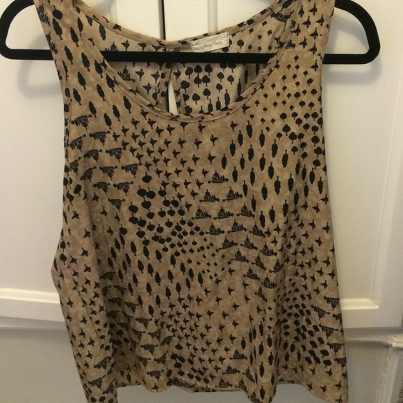 Silk tank with print and open back