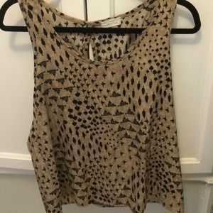 Silk tank with print and open back