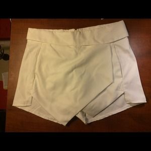 White Assymmetrical Skorts