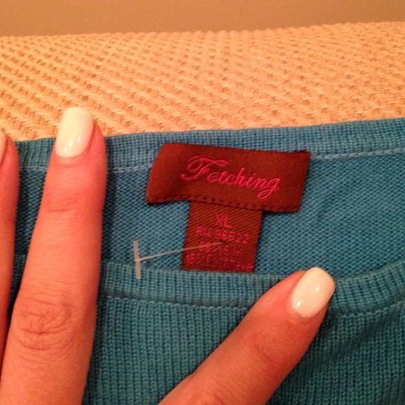Turquoise cashmere/silk martini sweater - Picture 2 of 3
